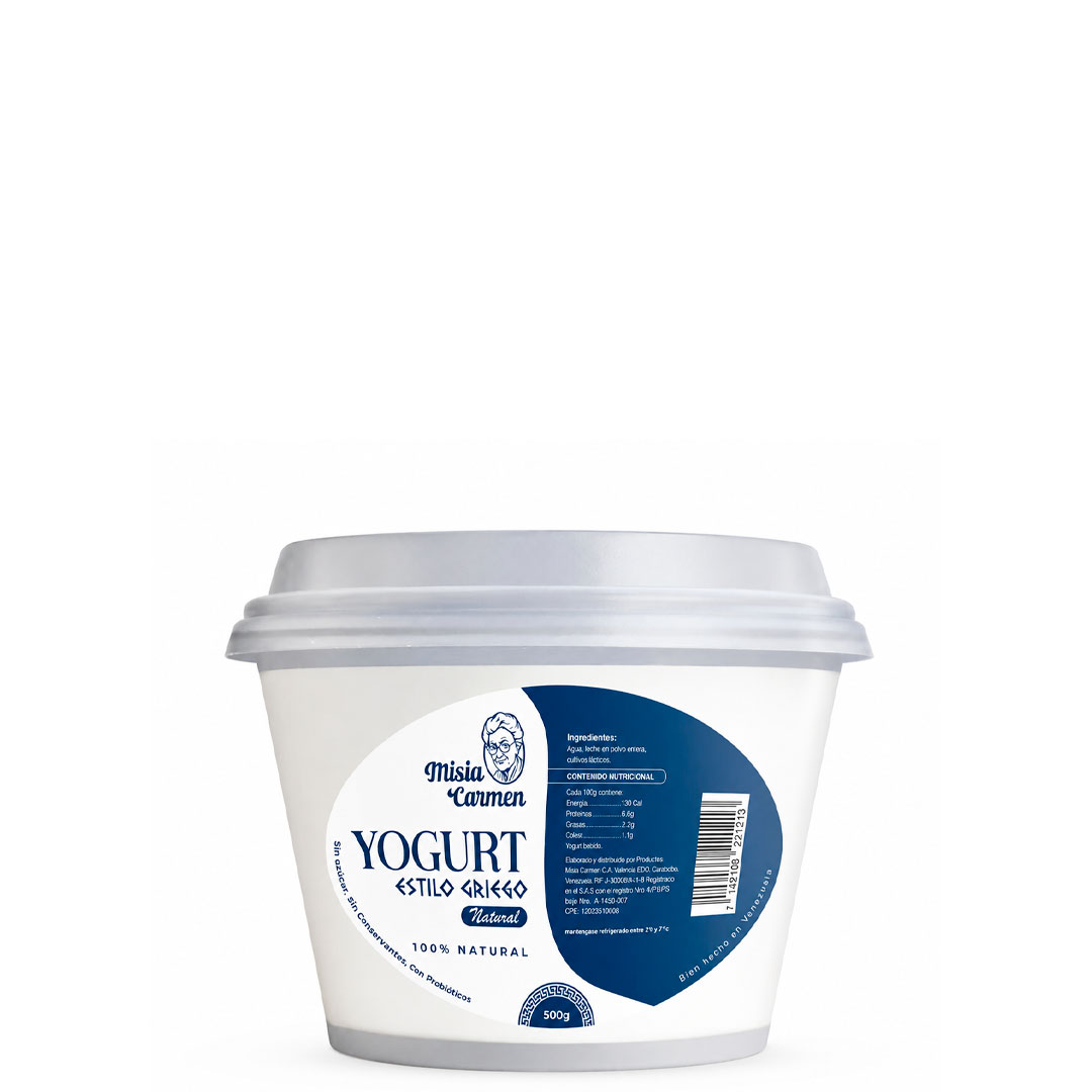 yogurt griego natural misia carmen 500g