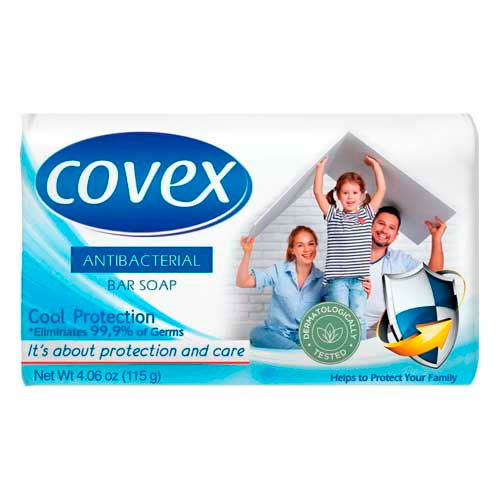 jabón en barra antibacterial cool protection covex 115g