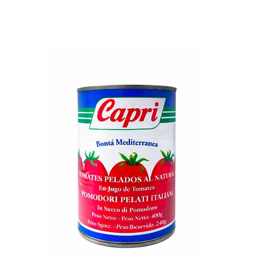 tomates pelados al natural capri 400g