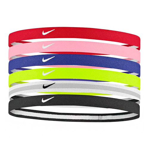 Nike Cinta Pelo Elástico de Unisex Fitness Banda Deporte 6-er Paquete