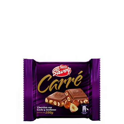 chocolate de avellana carre savoy 100g