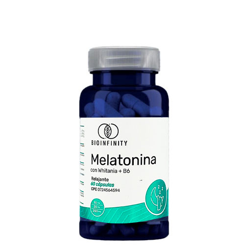 melatonina con whitania + b6 x 60 cápsulas bioinfinity