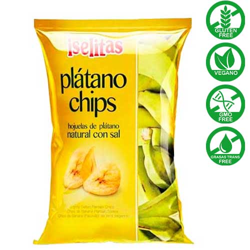 plátano chips natural iselitas 300g
