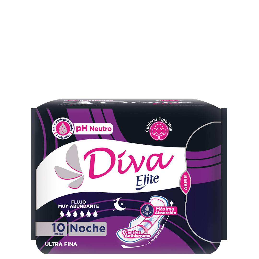 toallas sanitarias ultra delgada nocturna diva 10 und