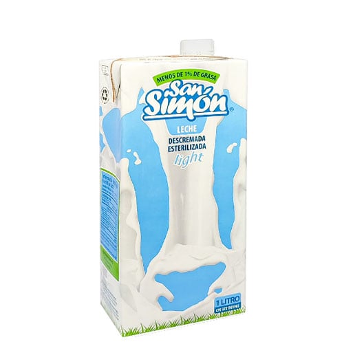leche descremada esterilizada light uht san simon 1l