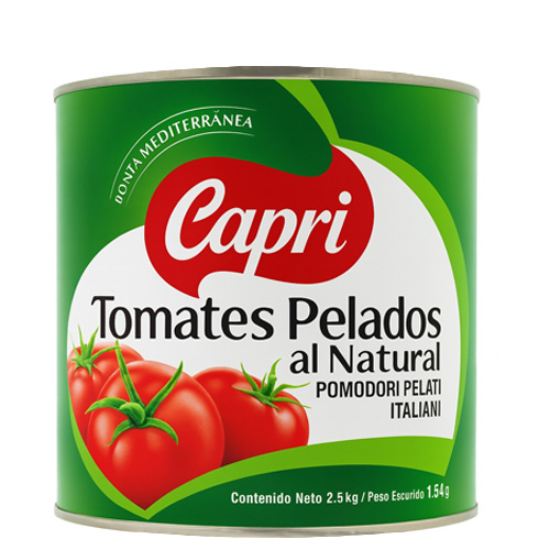 tomates pelados al natural capri 2.5 kg