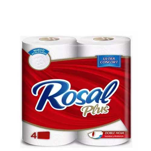 papel higiénico rosal plus 180 hojas dobles 4 und