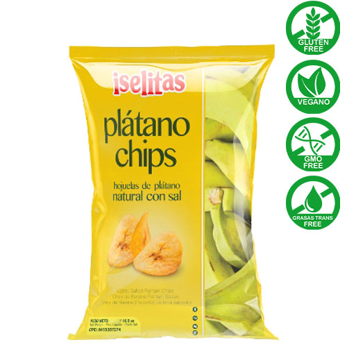 plátano chips natural iselitas 140g
