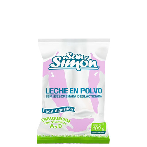 leche en polvo semidescremada deslactosada san simon 400g