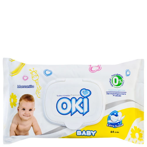toallitas húmedas premium manzanilla oki baby 64 und