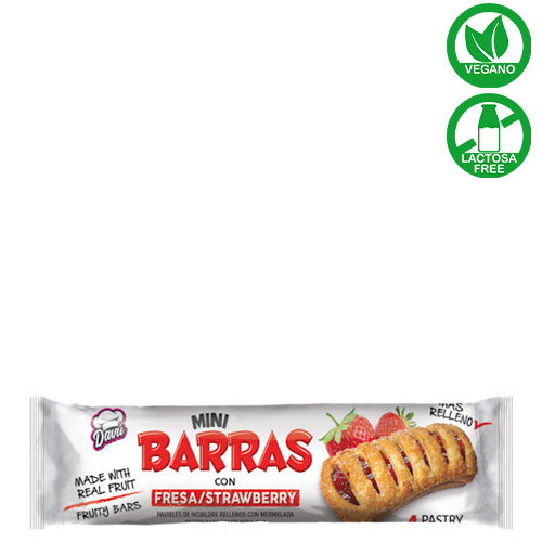 barras de hojaldre de fresa davu 100gr