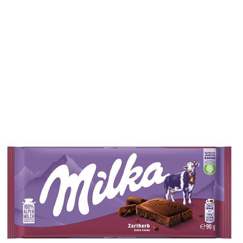 chocolate extra cacao zartherb milka 90g