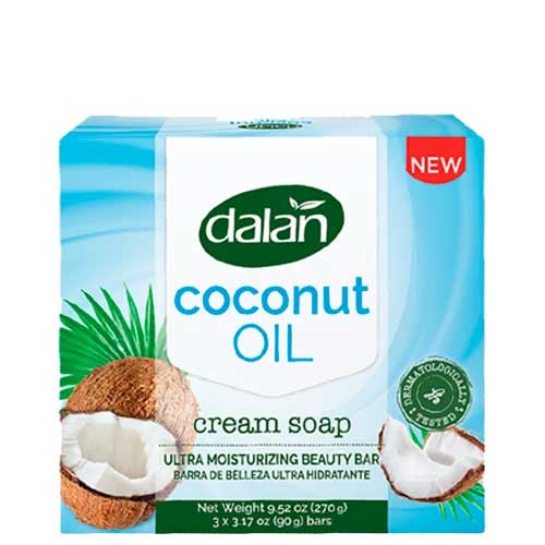 jabón en barra ultra hidratante coconut oil dalan 270g 3 und