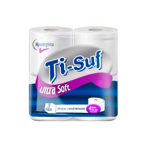 papel higienico 3 hojas ti-suf 4 und